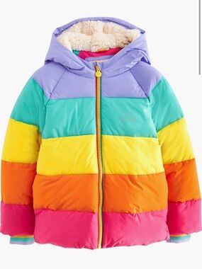 Little Bird - Colorblock Rainbow Puffer Jacket - 2-3Y